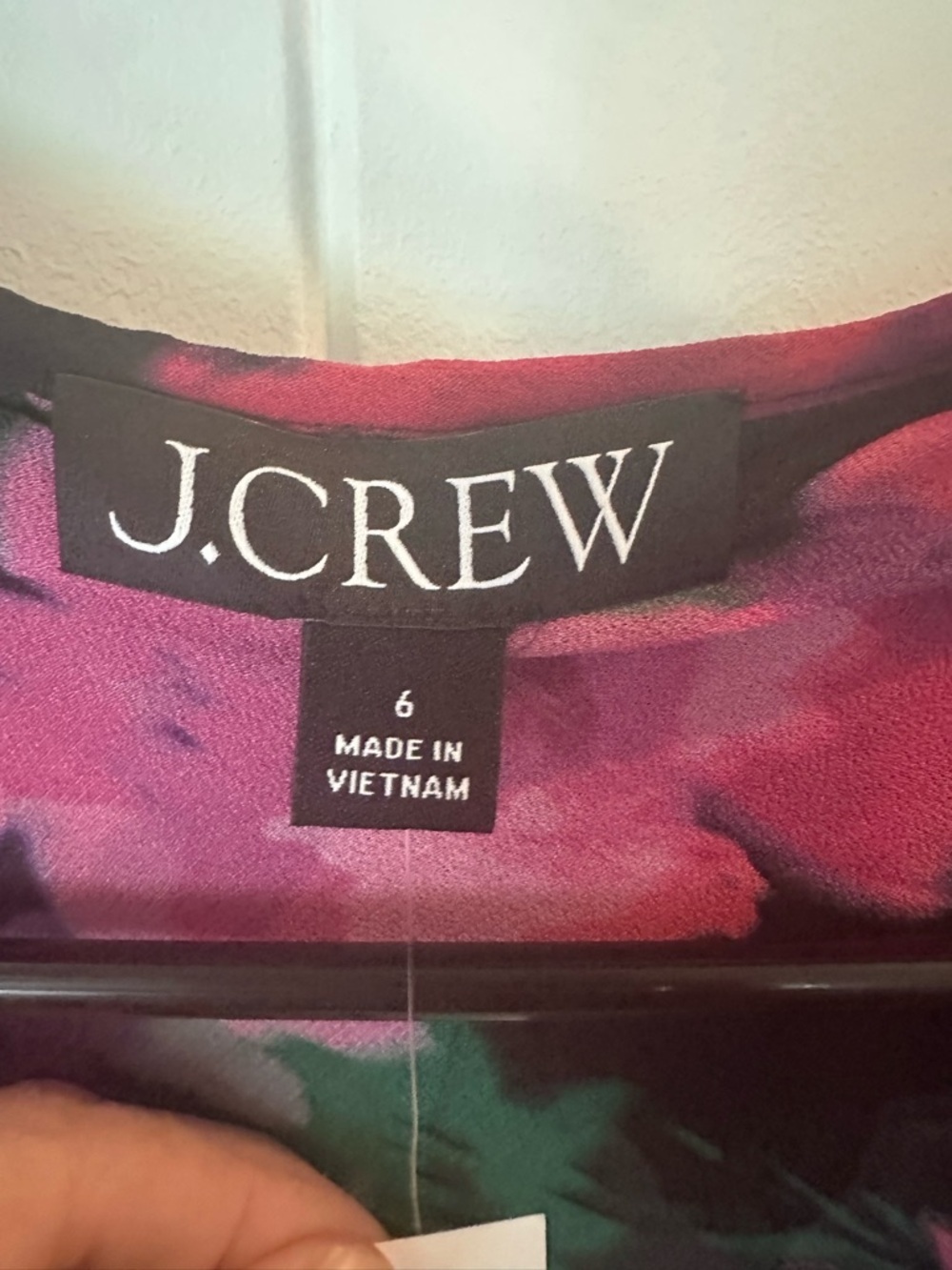 J. Crew Vibrant Floral Ruffle Wrap Blouse in Purple, Green, Pink romantic fairy - Picture 4 of 7